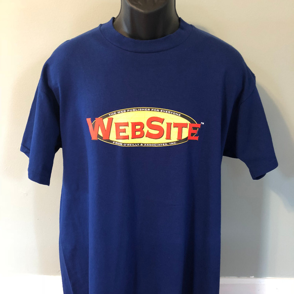 90s Internet Website Shirt Dot Com Tech Blue XL - Picture 1 of 6